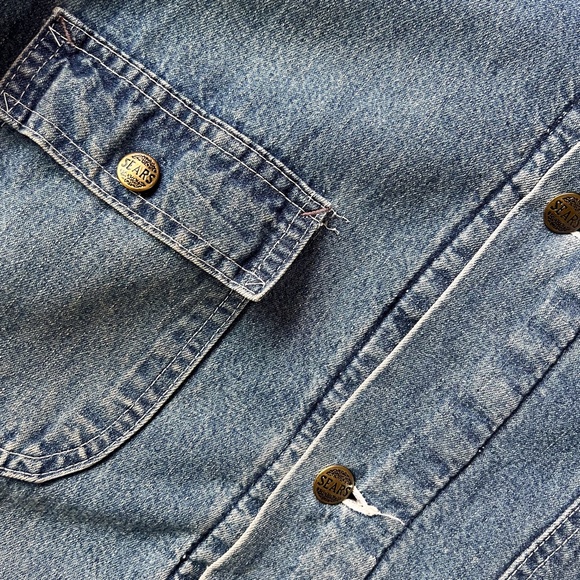 True Vintage 60's Sears Blanket Lined Denim Chore Trucker Jacket USA - Picture 3 of 9